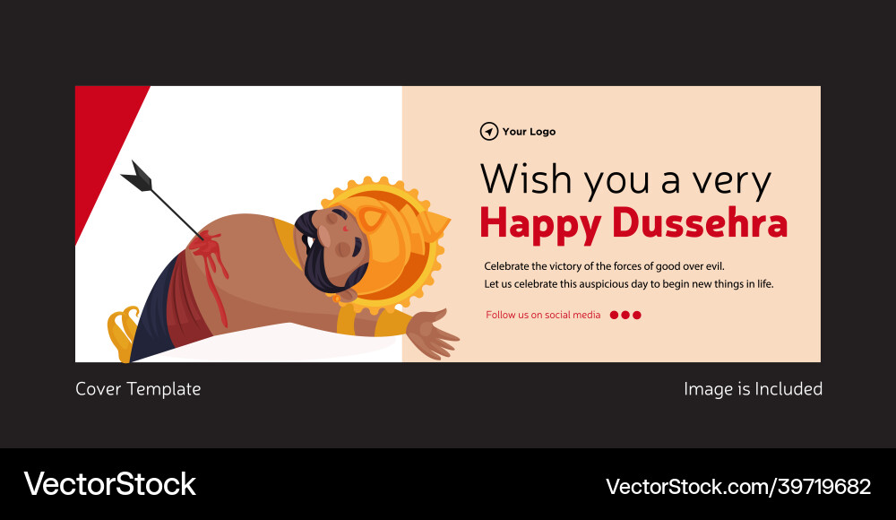Cover page happy dussehra Cover page happy dussehra vector image