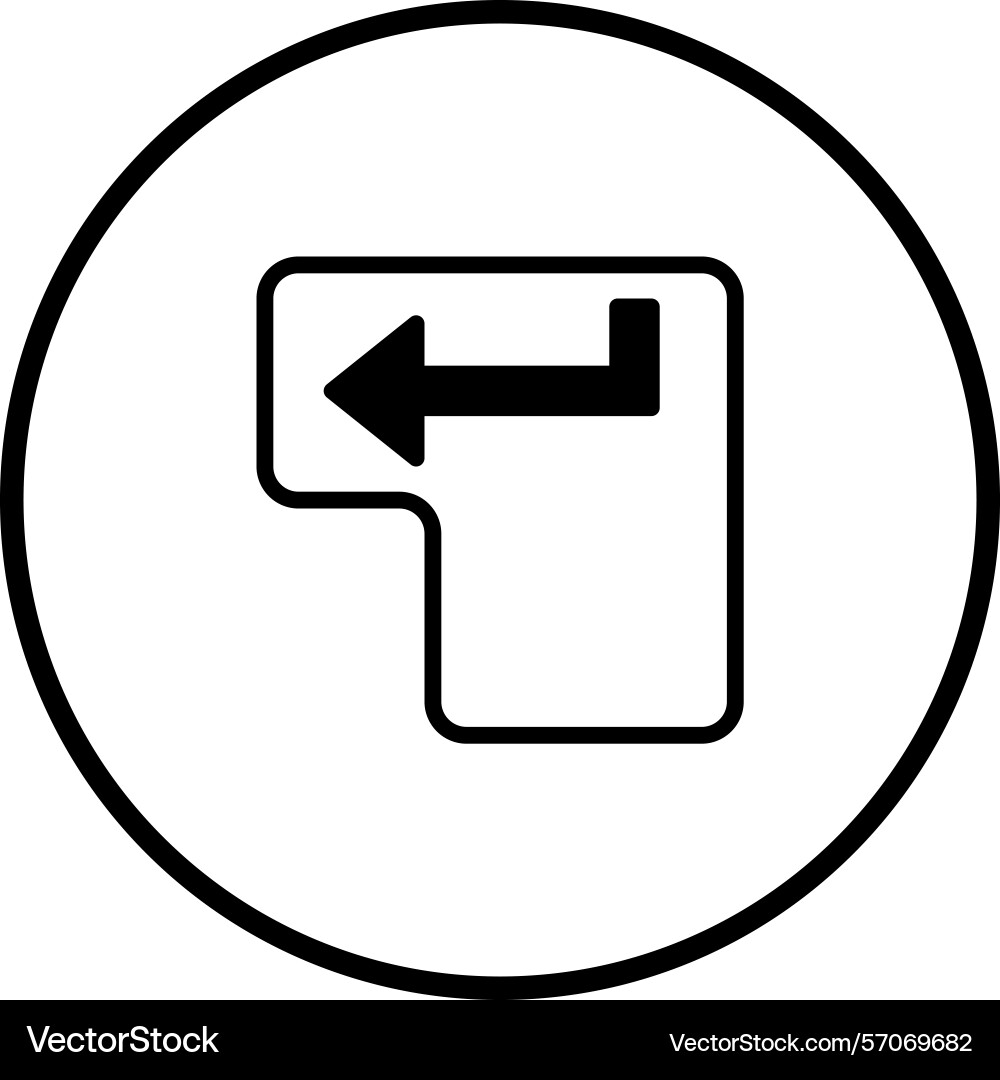 Enter key icon representing input direction Enter key icon representing input direction vector image