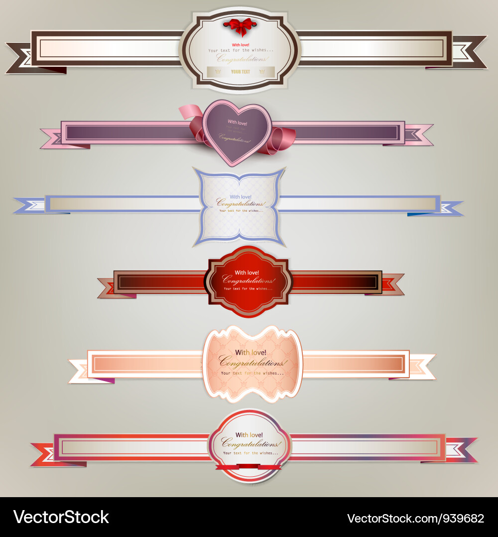 Festive Holiday Ribbons and Labels Vector Image