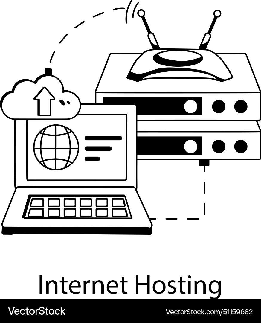 Internet hosting vector image