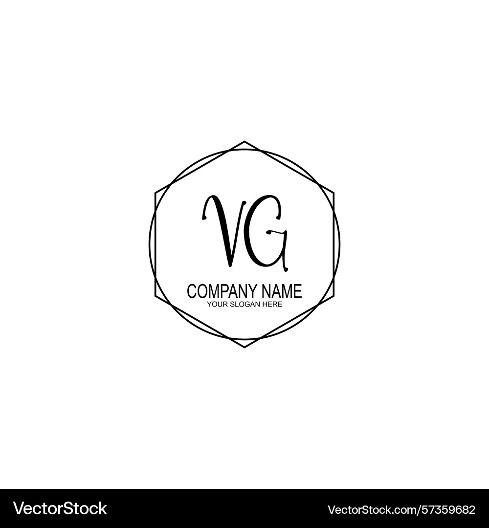 Minimalist handwritten vg initial logos with soft Minimalist handwritten vg initial logos with soft Vector Image