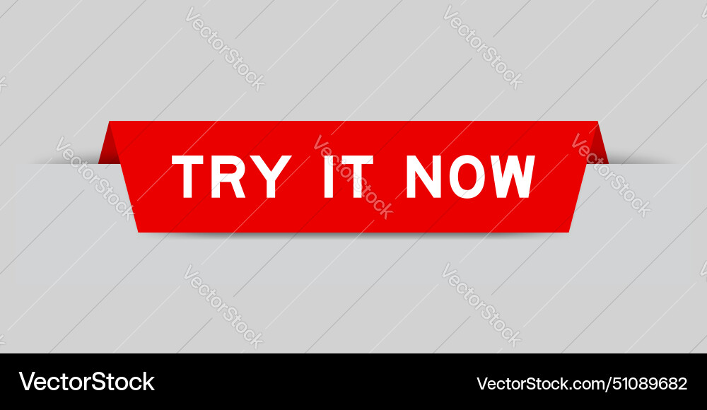 Red color inserted label with word try it now Red color inserted label with word try it now vector image