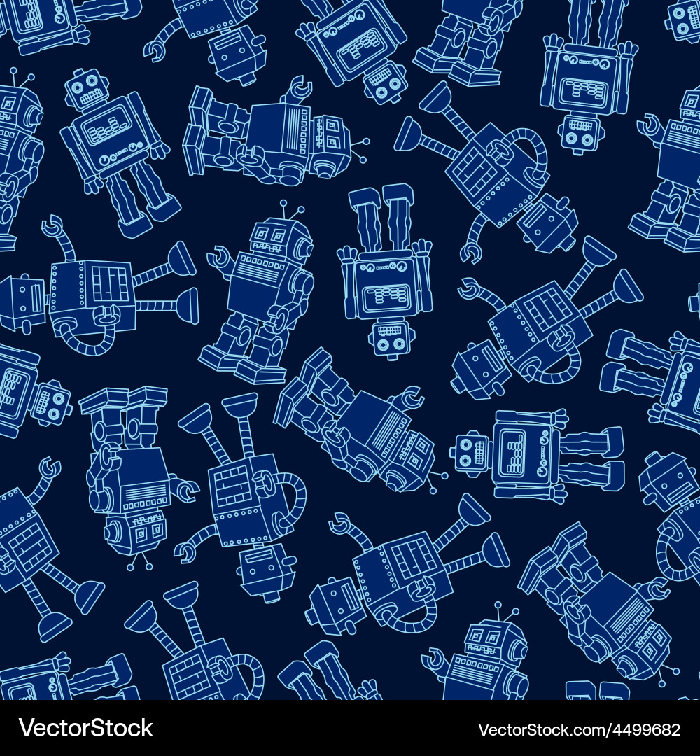 Retro Robot Pattern vector image