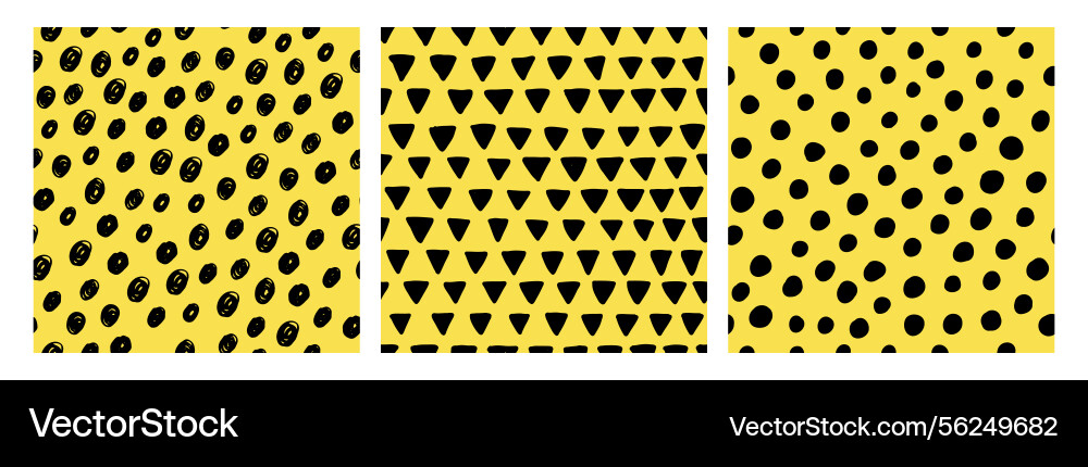 Seamless hand drawn pattern set with small dashes Seamless hand drawn pattern set with small dashes vector image