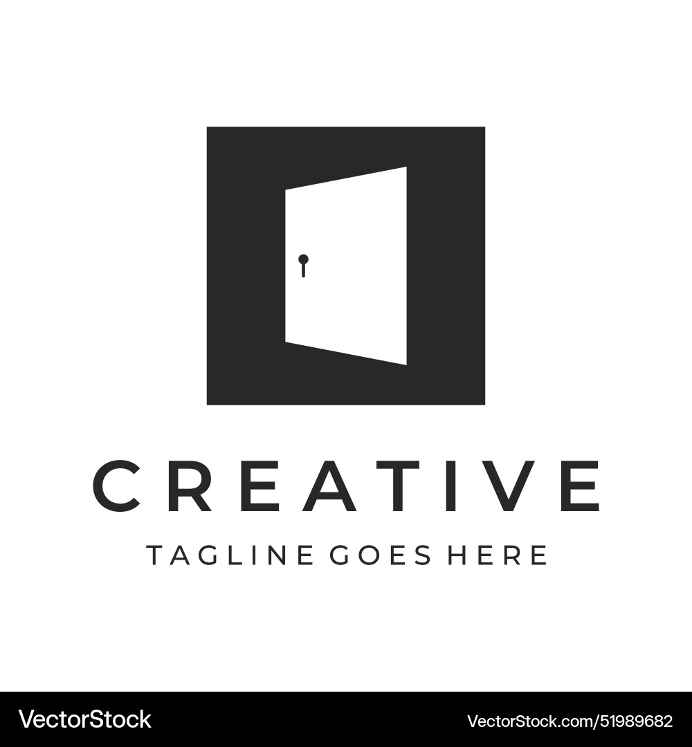 Simple open door abstract logo design interior Simple open door abstract logo design interior vector image
