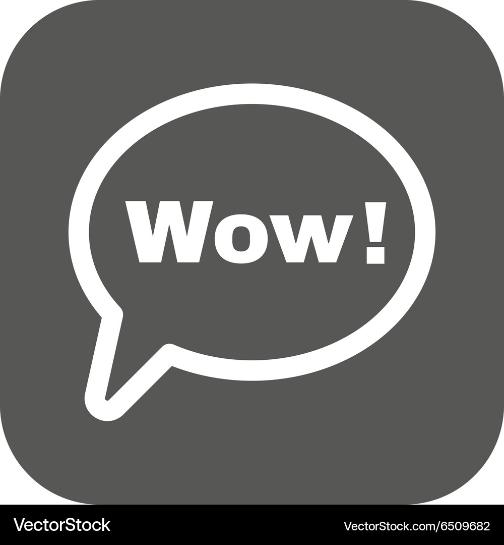 Speech bubble with the word wow icon internet Vector Image
