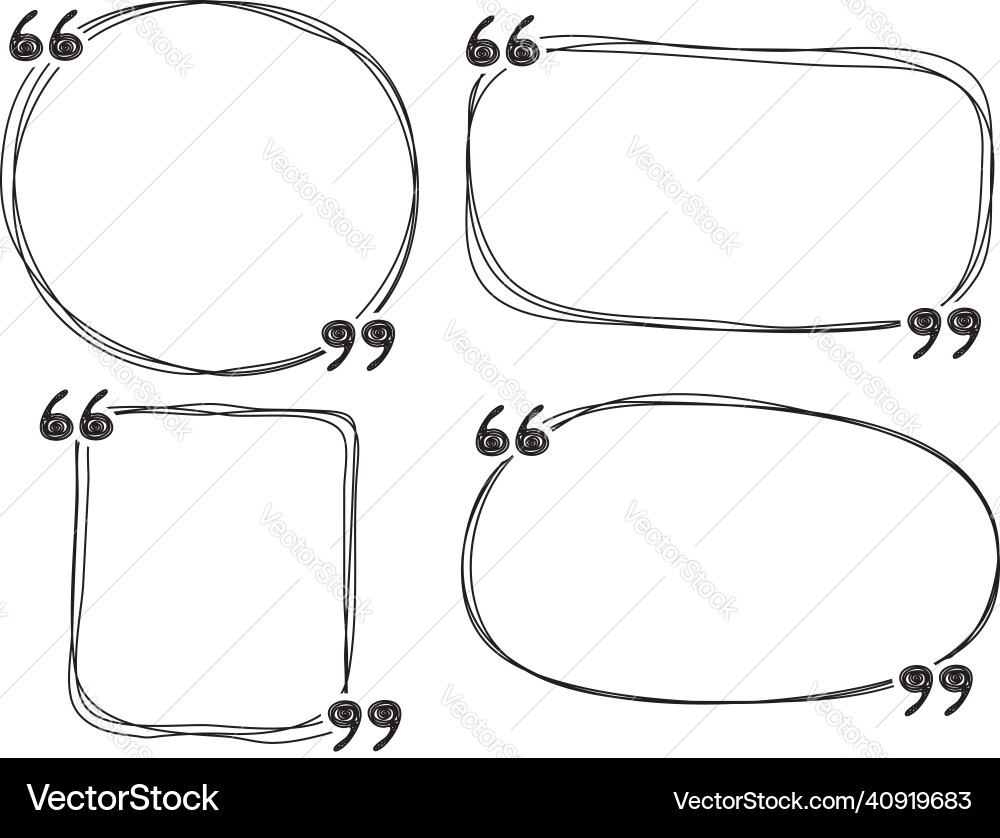 Hand-drawn quote forms for talk message vector image