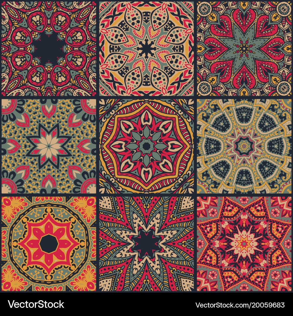 Intricate Patchwork Seamless Pattern vector image