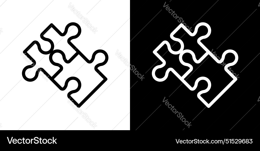 Puzzle piece icon set logic solution symbol join Puzzle piece icon set logic solution symbol join Vector Image