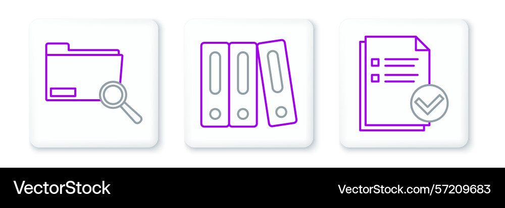 Set line document and check mark search concept Vector Image
