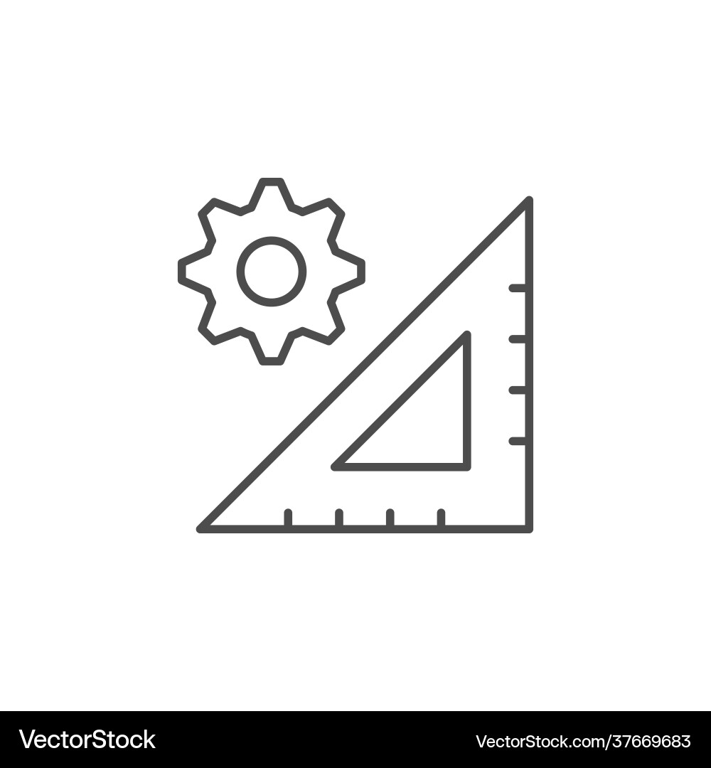 Technische Messlinie Umrisssymbol Technische Messlinie Umrisssymbol vektorbild