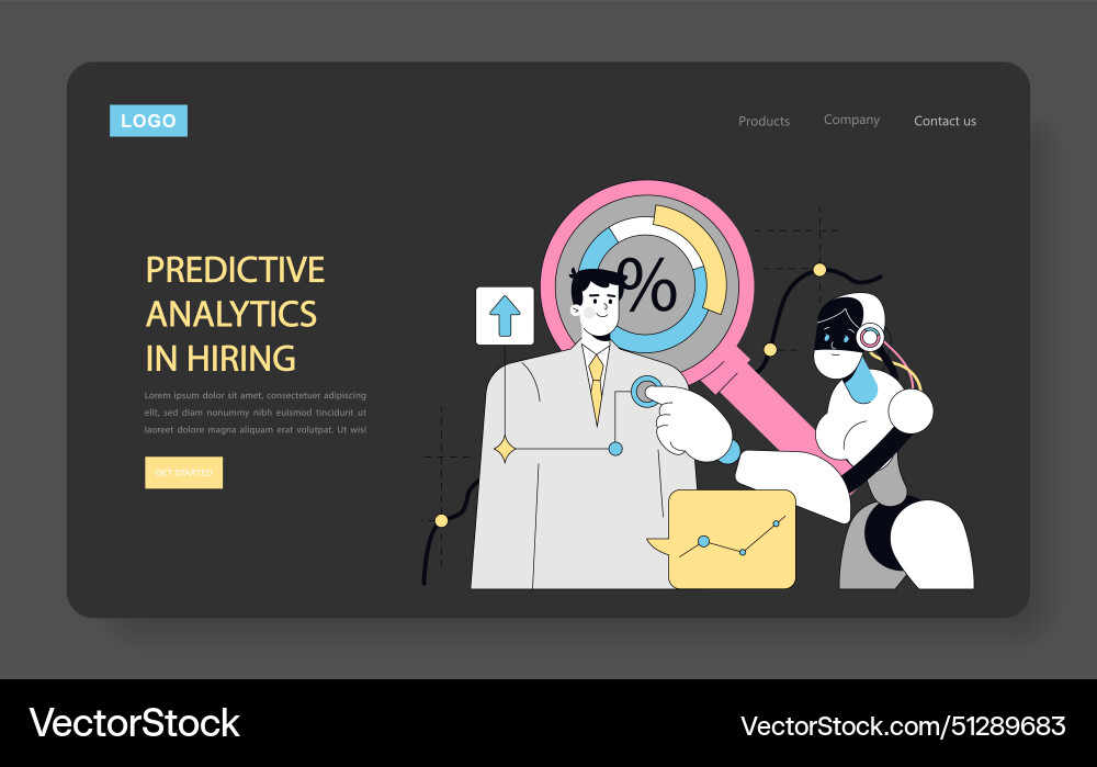 Using ai for human resources flat Using ai for human resources flat vector image
