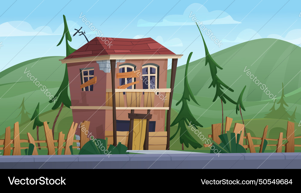 Abandoned old broken house Abandoned old broken house vector image