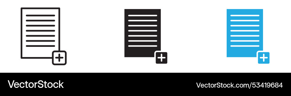 Add document icon thin line vector image