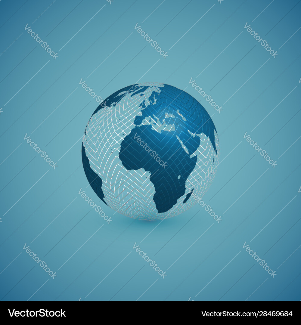 Blue globe map with pattern sphere Blue globe map with pattern sphere vector image