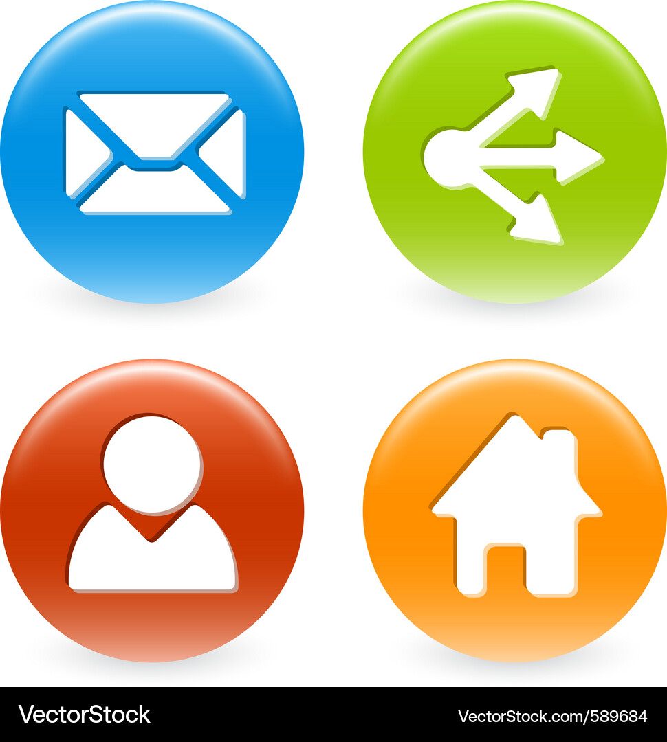 Circular Button Set Vector Image