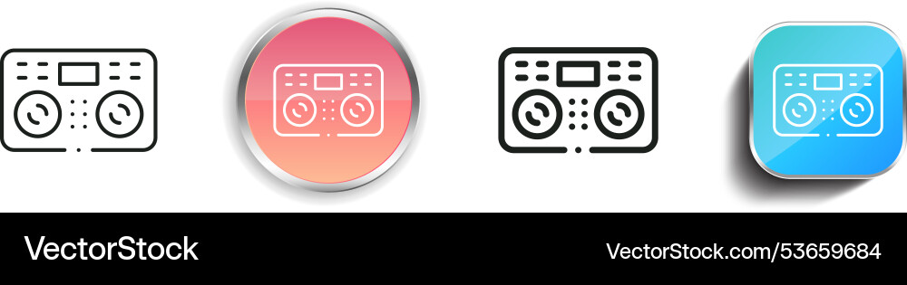 Dj mixer icon thin linear regular and button vector image