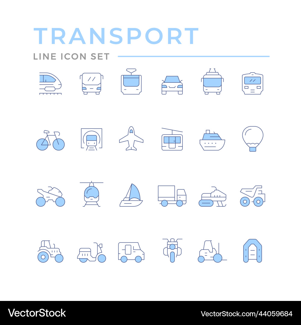 Farbliniensymbole des Transports einstellen Farbliniensymbole des Transports einstellen vektorbild