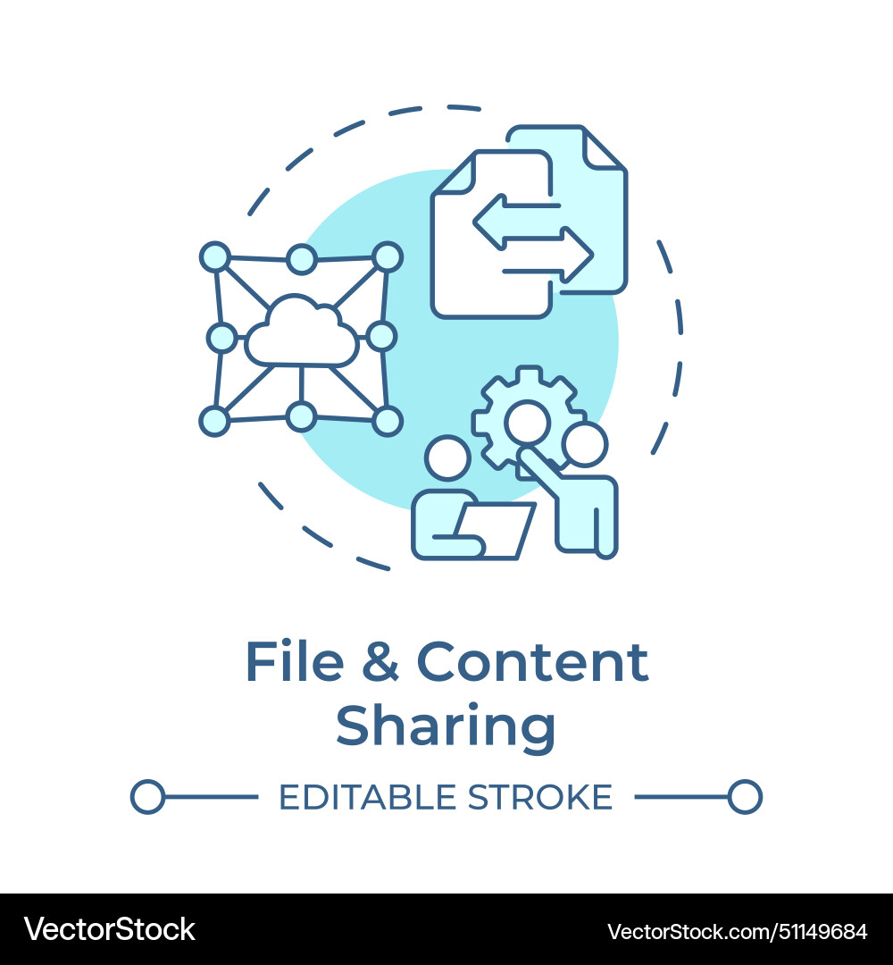 Files and content sharing soft blue concept icon Files and content sharing soft blue concept icon vector image