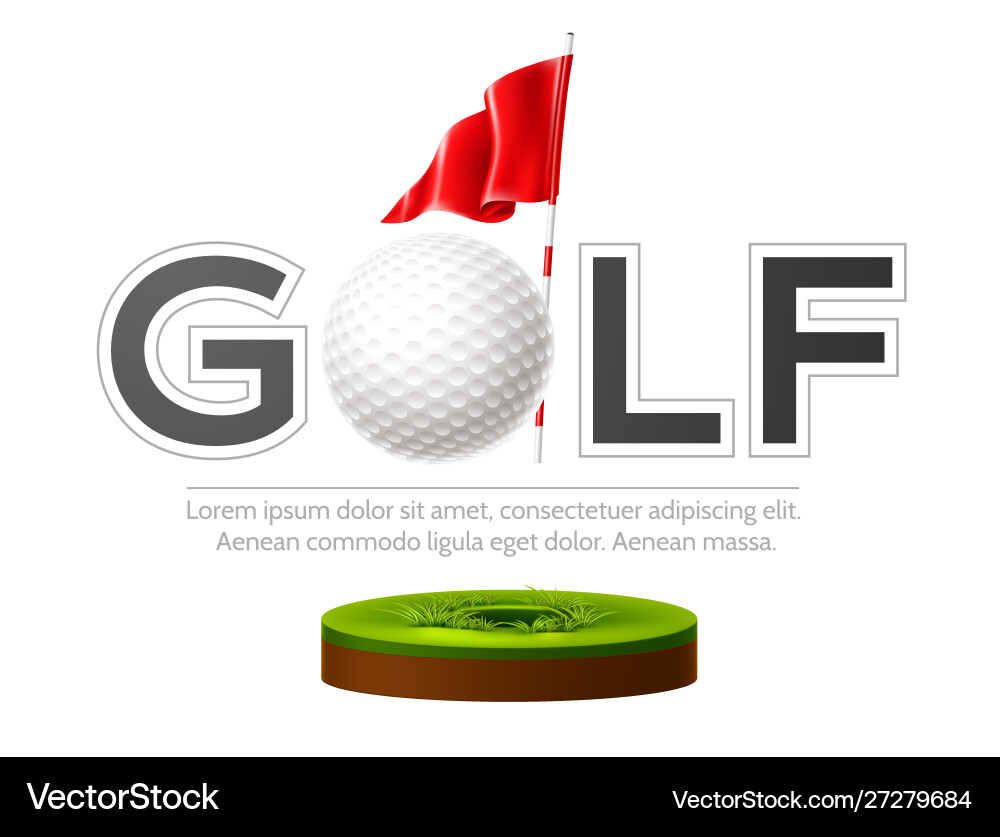 Golf tournament poster club and ball Golf tournament poster club and ball vector image