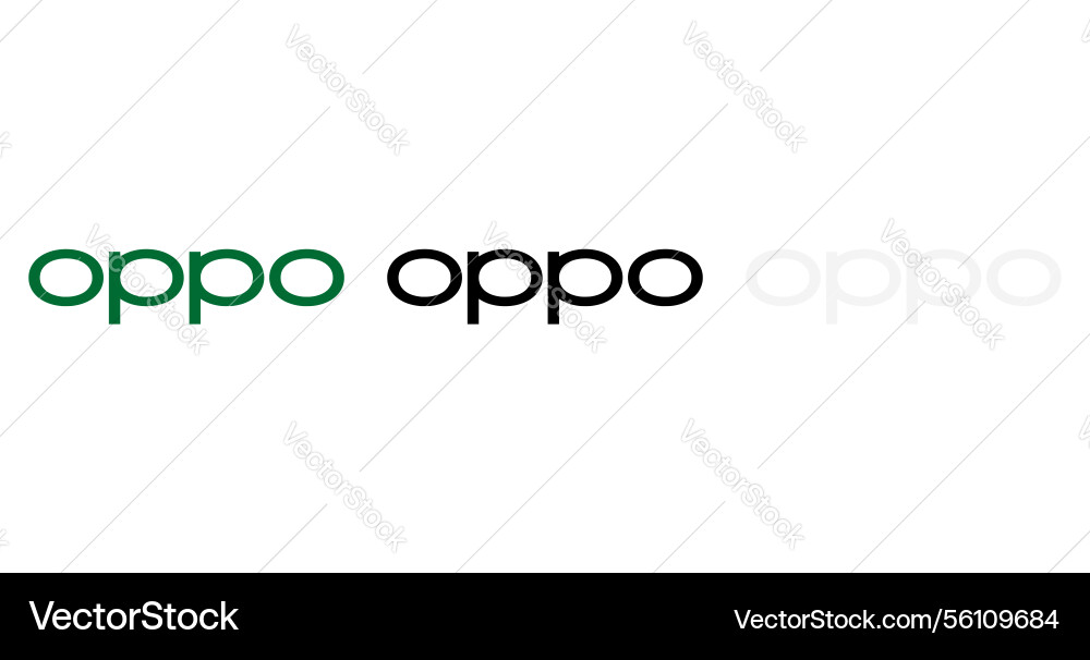 Oppo mobile company brand official logo bundle Vector Image