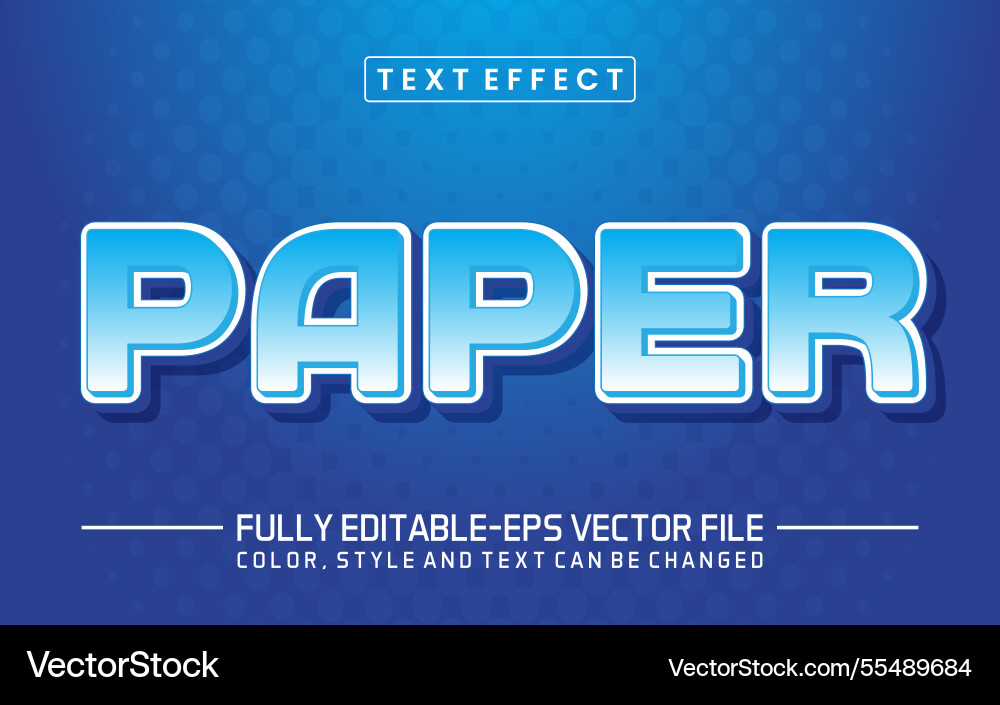Paper font text effect editable Paper font text effect editable vector image