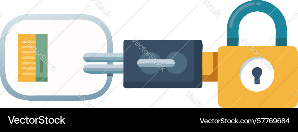 Secure device charging padlock icon with plug vector image