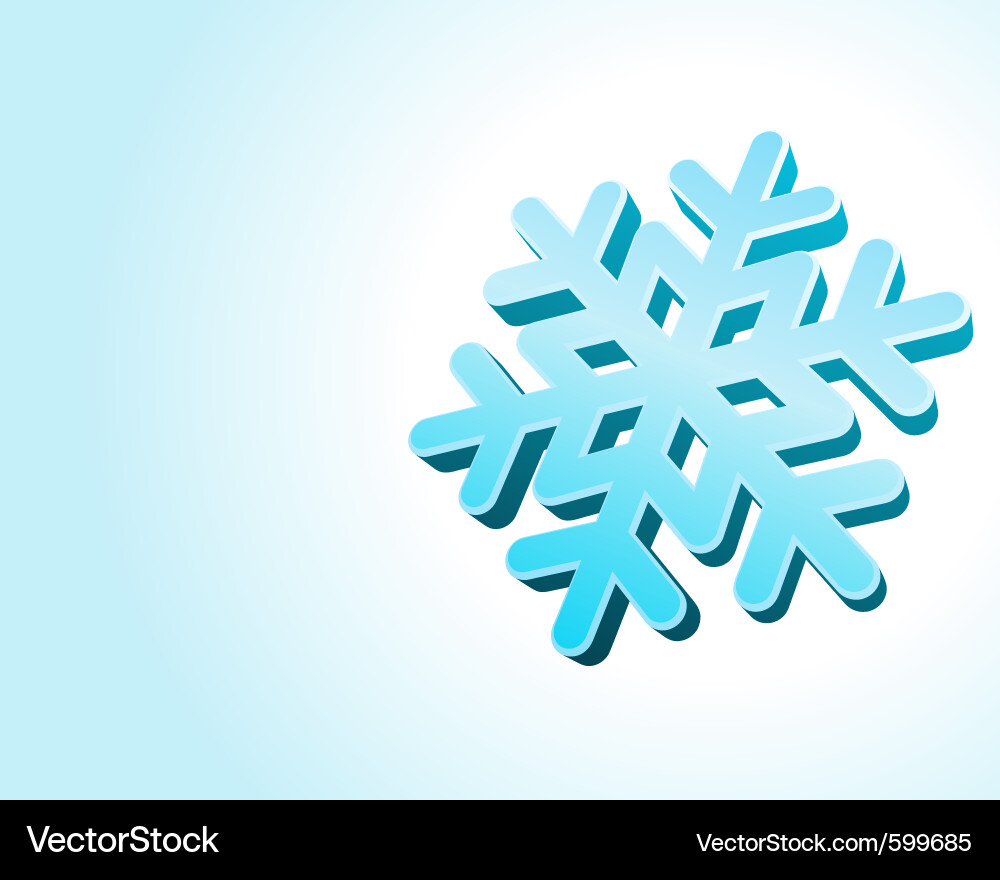Abstract 3D Snowflake Background vector image