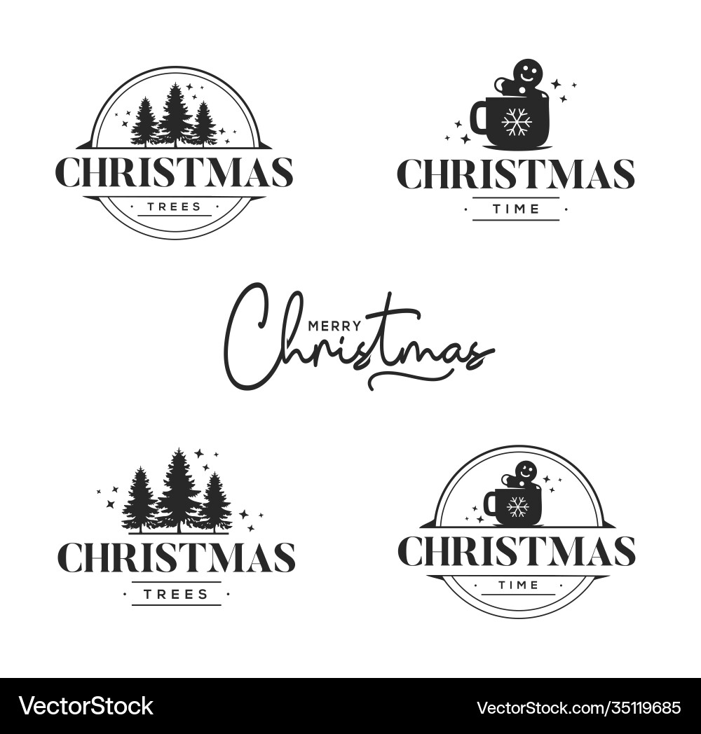 Christmas greeting card design elements Christmas greeting card design elements vector image