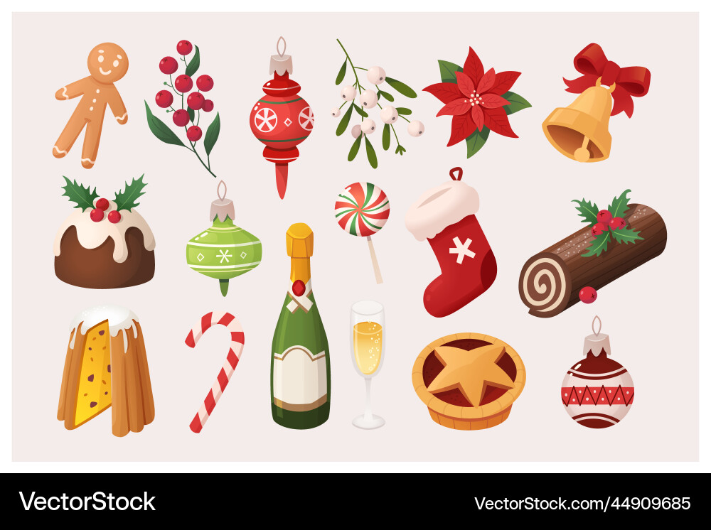 Christmas images icons vector image