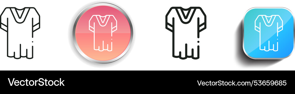 Djellaba icon thin linear regular and button Vector Image