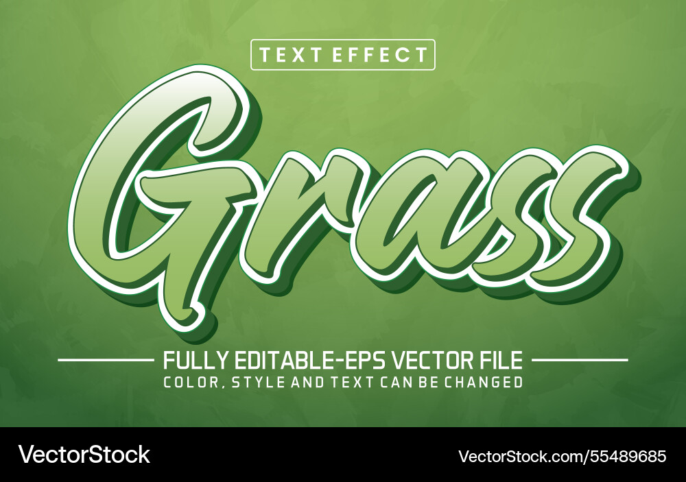 Grass font text effect editable vector image