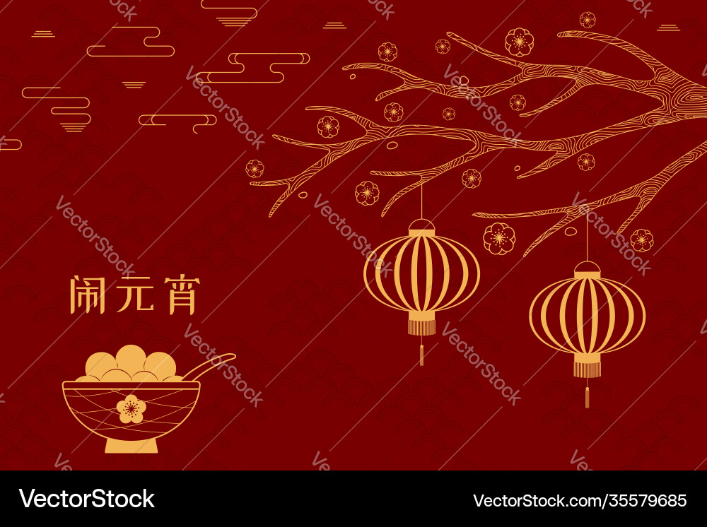 Lantern festival sweet dumplings Lantern festival sweet dumplings vector image