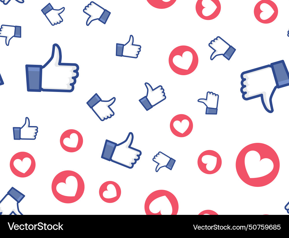 Like symbol pattern background thumb up Like symbol pattern background thumb up vector image