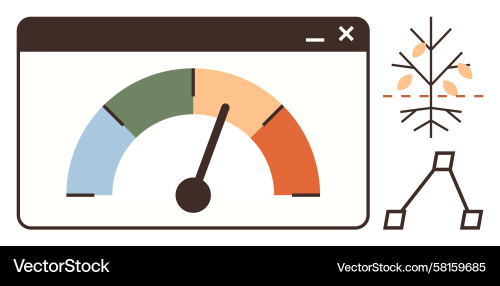 Performance Dashboard with Decision Tree Vector Image
