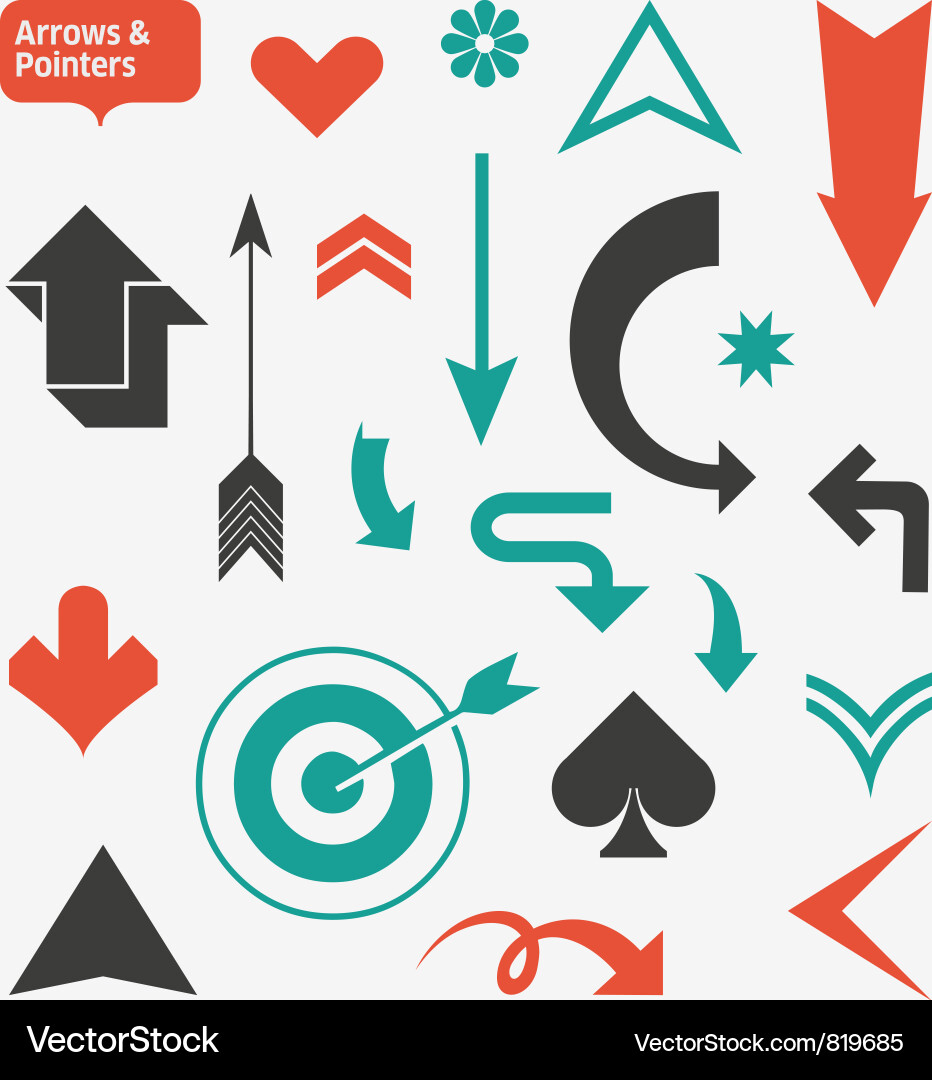 Retro Arrows and Pointers vector image