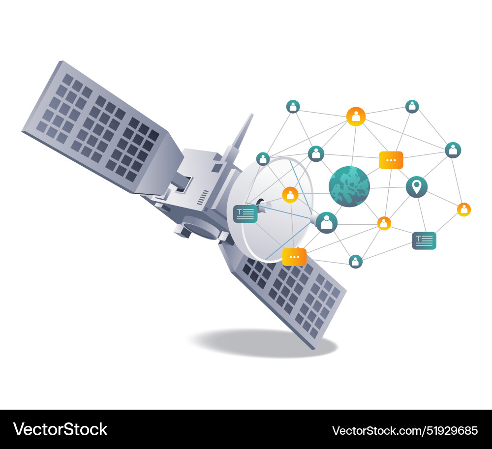 Satellite Communication Technology Royalty Free Vector Vectorstock