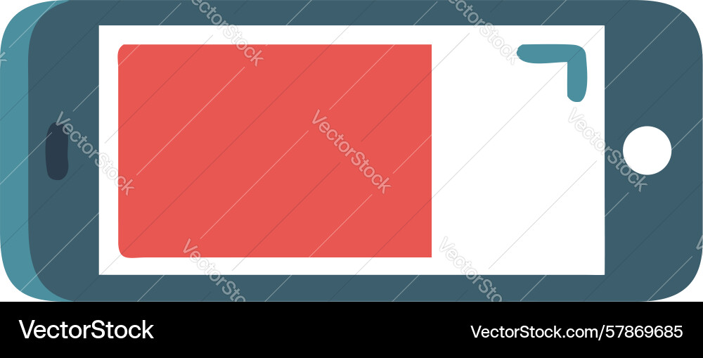 Smartphone showing low battery design generative Vector Image