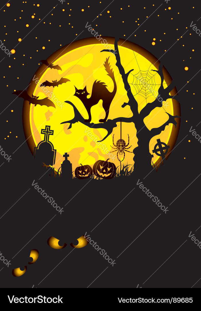 Spooky Halloween Scene Vector Image