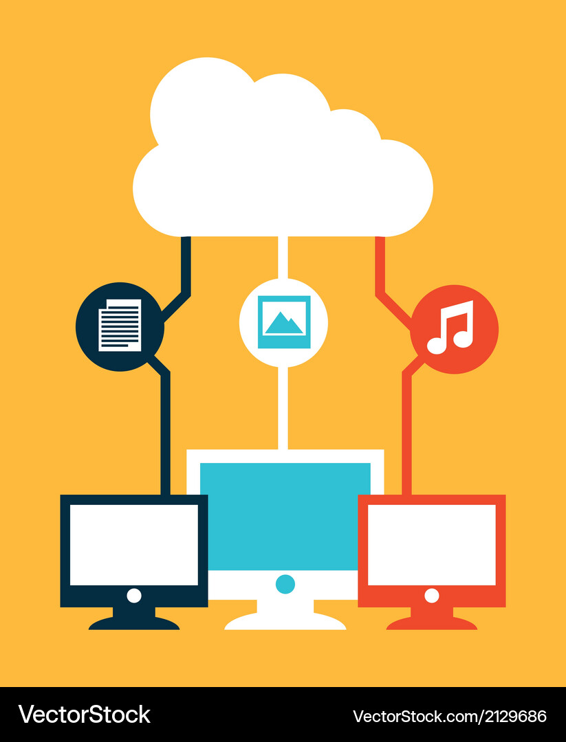 Cloud computing over cream background Vector Image