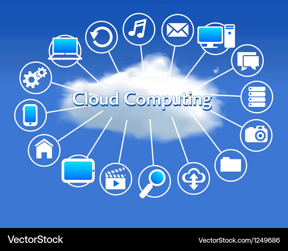 Cloud computing schematic Vector Image
