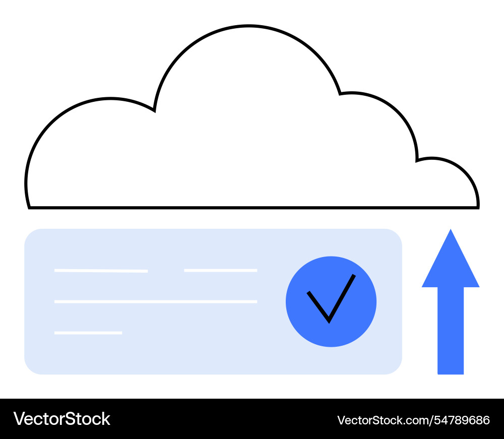 Cloud storage and data backup with blue upload Cloud storage and data backup with blue upload vector image