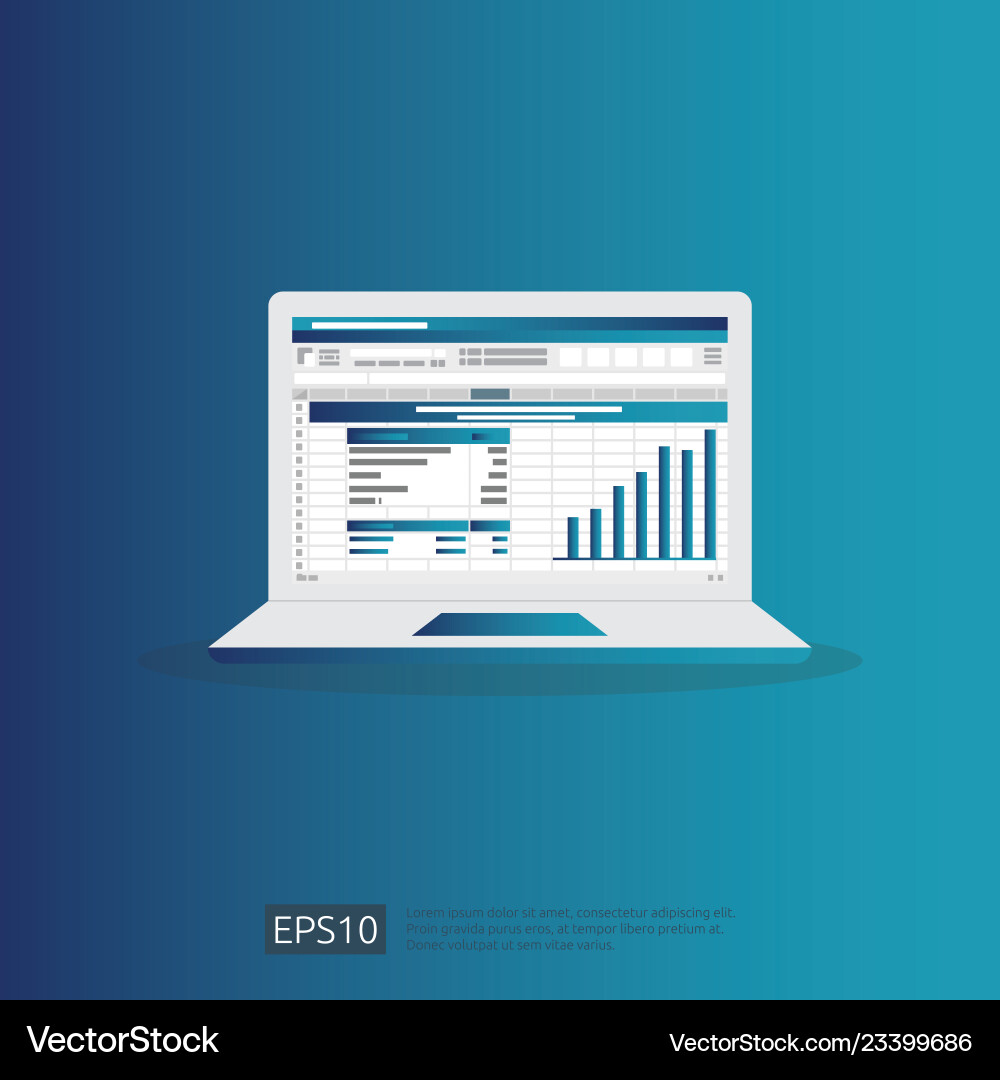 Data Analytics Spreadsheet - Business Insights vector image