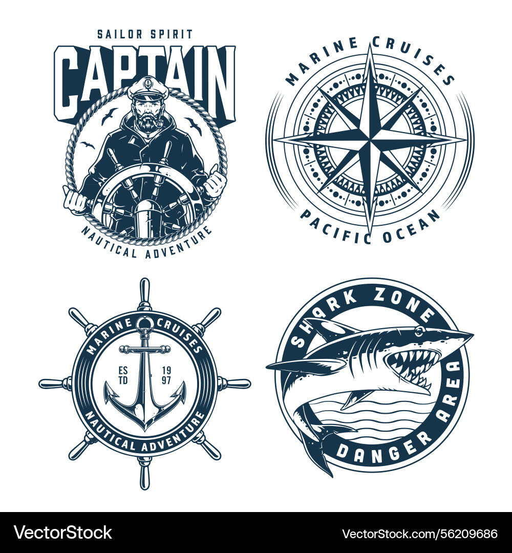 Marine cruise logos and designs Marine cruise logos and designs Vector Image