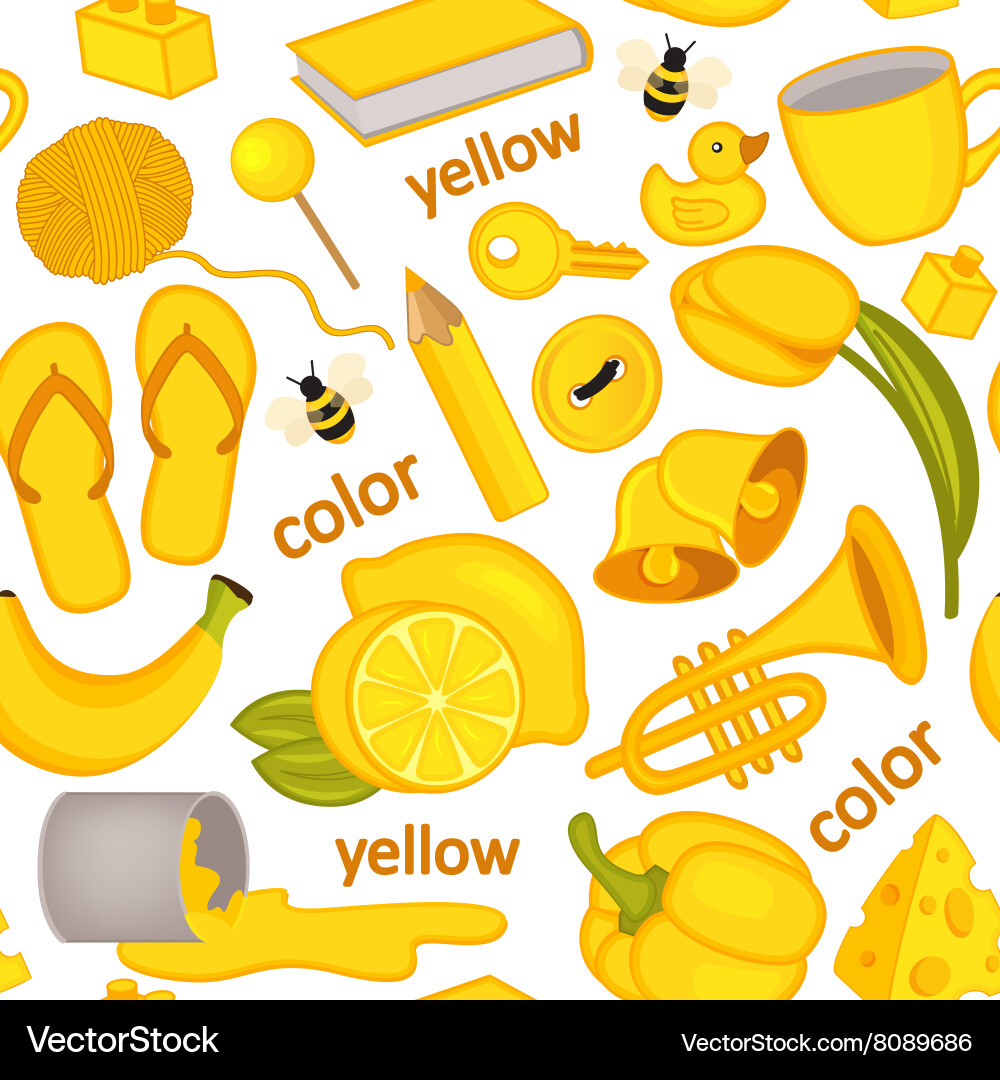 Seamless pattern with yellow objects vector image