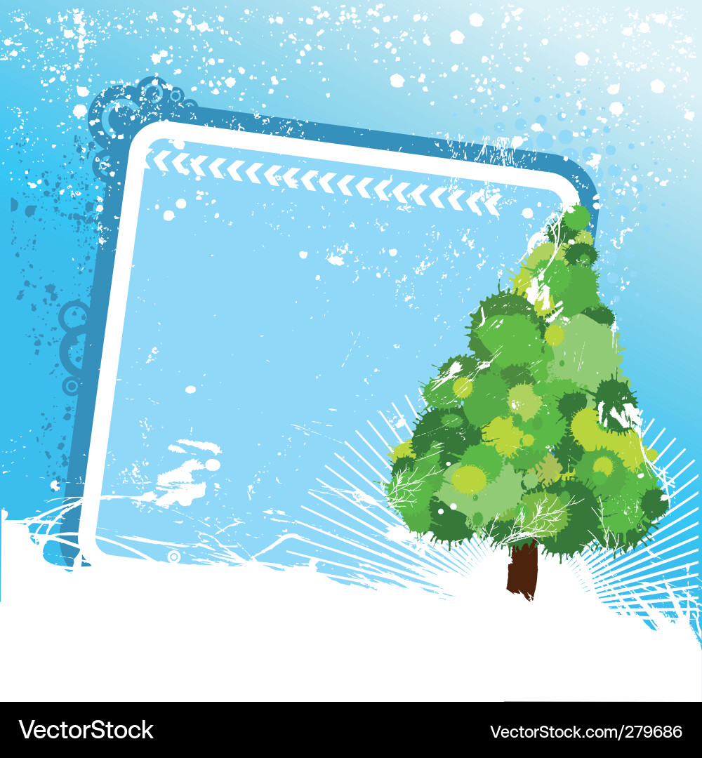 Tree with frame Vector Image