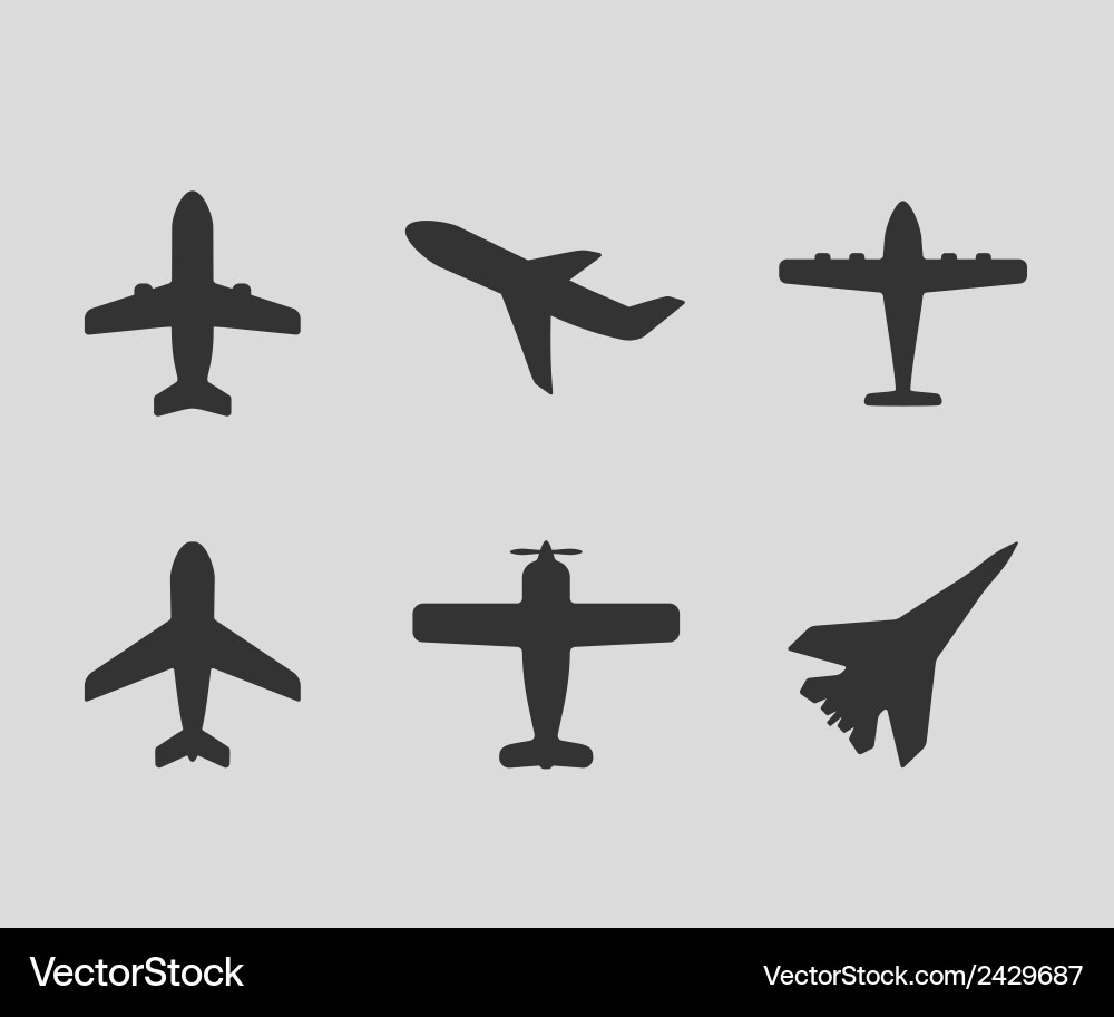 Airplane Icon Set vector image