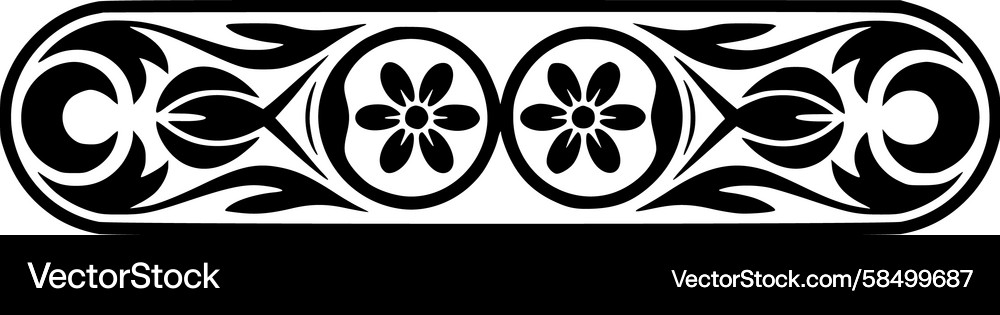 Black Scroll Border Pattern Vector Image