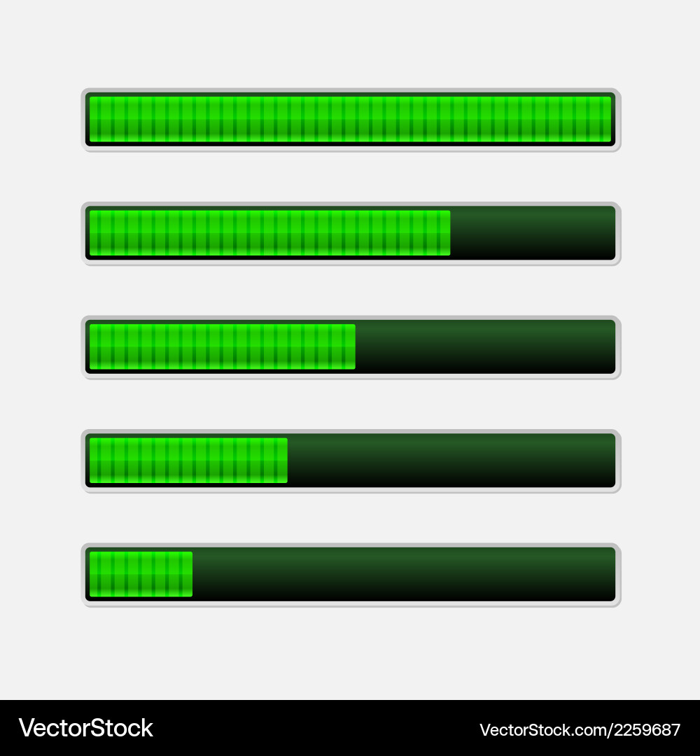 Green Loading Progress Bars vector image