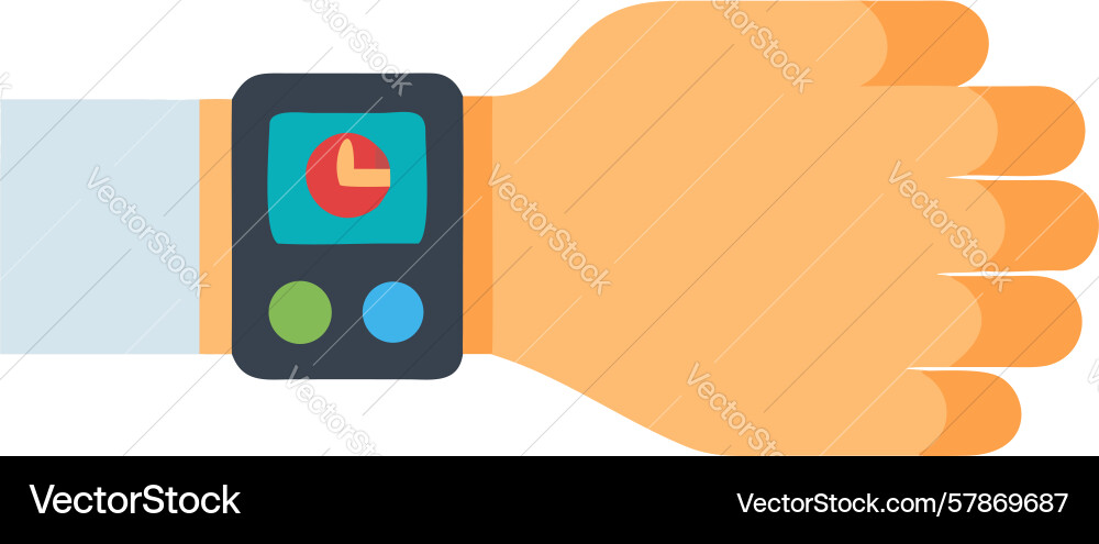 Hand with smartwatch displaying app design Vector Image